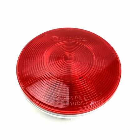 TRUCK-LITE 40 Series, Incandescent, Red, Round, 1 Bulb, Stop/Turn/Tail, PL-3, 12V 40202RP